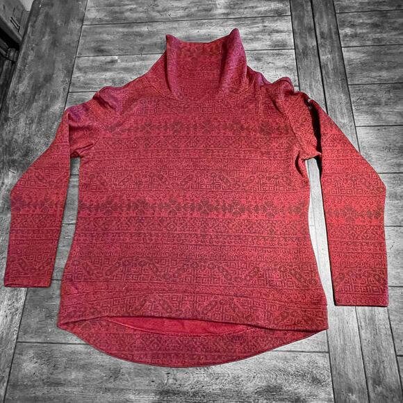 Columbia Pullover Sweater Top Cowl Neck Women's Large Dark Red A-62 - Picture 4 of 15